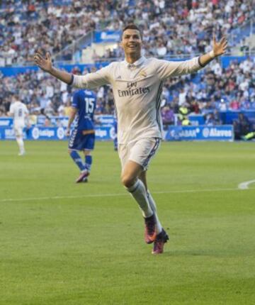 Cristiano Ronaldo, el máximo goleador histórico de la Champions League y vigente camepeón de Europa a nivel de clubes y selecciones. En sus 9 temporadas en el Real Madrid marcó 450 goles en 438 partidos.