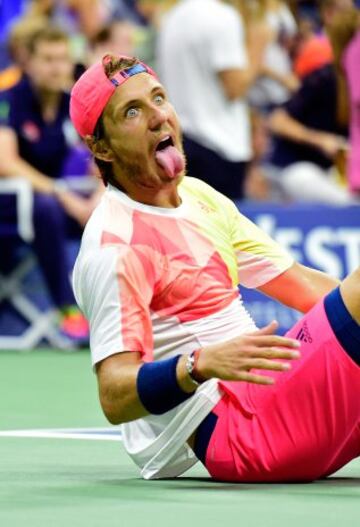 Lucas Pouille al derrotar a Rafael Nadal.