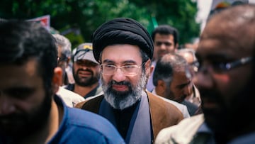 May 31, 2019 file photo shows, Son of Irans Supreme Leader Ayatollah Ali Khamenei, Mojtaba Khamenei, attends a demonstration to mark Jerusalem day in Tehran. (Photo by Morteza Nikoubazl/NurPhoto via Getty Images)