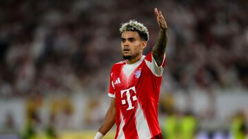 STUTTGART, GERMANY - AUGUST 16: Luis Diaz of Bayern looks on during the Franz-Beckenbauer-Supercup 2025 match between VfB Stuttgart and FC Bayern München at MHPArena on August 16, 2025 in Stuttgart, Germany. (Photo by Helge Prang - GES Sportfoto/Getty Images)