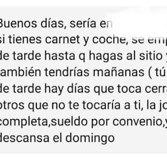Un hostelero publica una oferta de empleo de camarero y recibe la réplica por las condiciones: “Por Ley hay que trabajar”