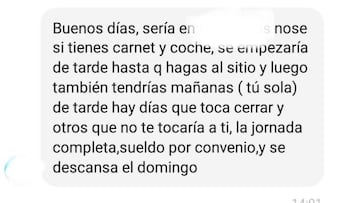 Un hostelero publica una oferta de empleo de camarero y recibe la réplica por las condiciones: “Por Ley hay que trabajar”