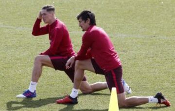 En el entrenamiento, Simeone dio pistas de los posibles titulares ante el Deportivo. 