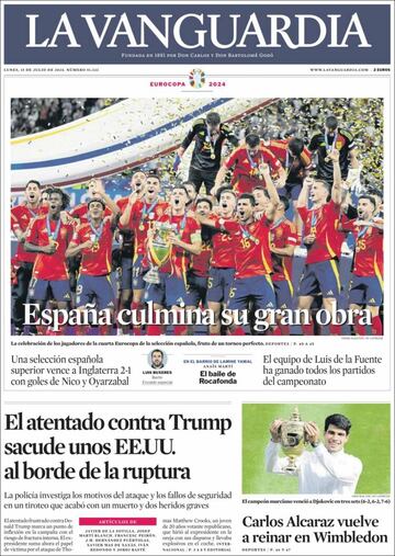 Invencibles, Reyes de Europa... Las portadas del triunfo de España en la Euro