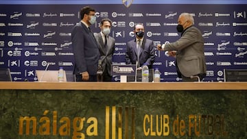 Imagen de la junta de accionistas celebrada en diciembre de 2020 en La Rosaleda.