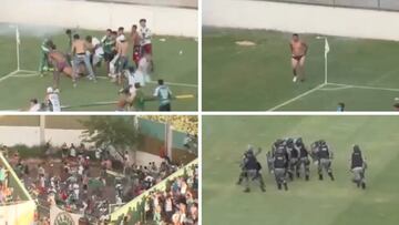 Salvaje batalla campal en Brasil: palizas y los antidisturbios