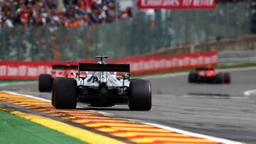 SPA, BELGIUM - SEPTEMBER 01: Lewis Hamilton of Great Britain driving the (44) Mercedes AMG Petronas F1 Team Mercedes W10 on track during the F1 Grand Prix of Belgium at Circuit de Spa-Francorchamps on September 01, 2019 in Spa, Belgium. (Photo by Mark Tho