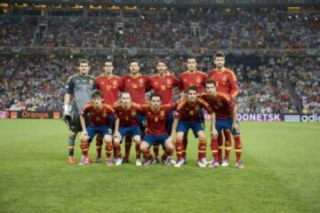 Eurocopa 2012. Cuartos de final. Espa?a-Francia. La Selecci車n gan車 a los 'Bleus' 2-0, ambos goles de Xabi Alonso.