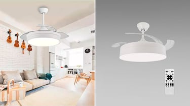 Este ventilador de techo con luz es silencioso y refrescante