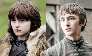 Bran Stark en la primera (izq) y séptima (der) temporada de Game of Thrones.  