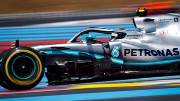 VXH03. LE CASTELLET (FRANCIA), 21/06/2019.- El piloto finland&eacute;s de F&oacute;rmula Uno Valtteri Bottas, de la escuder&iacute;a Mercedes AMG GP, participa en la segunda sesi&oacute;n de entrenamiento, este viernes, en el circuito Paul Ricard en Le Castellet (Francia), para el Gran Premio de Francia que se disputa este domingo. EFE/ Valdrin Xhemaj