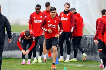 Matías Arezo en un entrenamiento.