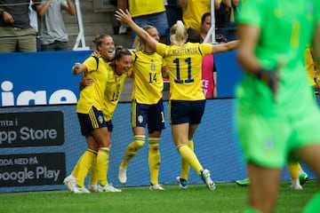 Sweden's Johana Rytting Kaneryd celebration during Friendly International Women between Sweden vs Brazil 