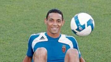 <b>LA SONRISA DEL GOL. </b>Ricardo Oliveira, goleador del Zaragoza y su gran esperanza.