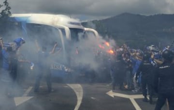 Los ultras del Oviedo causaron incidentes con los aficionados del Cádiz antes del encuentro