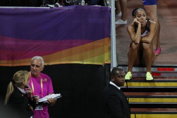 Katarina Johnson-Thompson tras no conseguir medalla en heptatlón. 
 