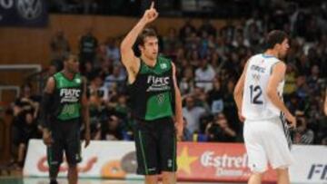 Nacho Llovet, jugador del Joventut, durante un encuentro contra el Real Madrid.