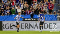 Celebración del gol de Xeber Alkain en el Alavés - Mirandés.