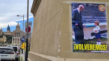 Carteles del Espanyol en Barcelona.