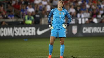 La portera Hope Solo, durante un partido amistoso entre las selecciones de Estados Unidos y Jap&oacute;n.