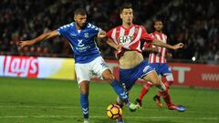 Alcal&aacute; y Jounini durante el Girona-Tenerife de la primera vuelta. 