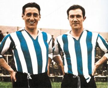 Dos defensas de leyenda en el fútbol español y del Alavés. El primero jugó desde 1925 a 1931 y el segundo desde 1923 a 1931. Ambos se fueron fueron al Real Madrid en la temporada 31/32.
