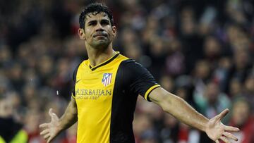 Diego Costa celebra su gol al Athletic en Copa del Rey.