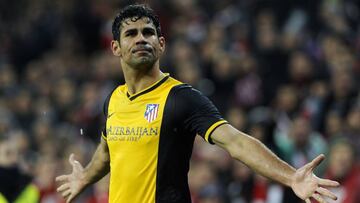 Diego Costa celebra su gol al Athletic en Copa del Rey. 