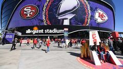 LAS VEGAS, NEVADA - FEBRUARY 11: A general view of Allegiant Stadium as fans arrive before Super Bowl LVIII between the San Francisco 49ers and the Kansas City Chiefs on February 11, 2024 in Las Vegas, Nevada.   Candice Ward/Getty Images/AFP (Photo by Candice Ward / GETTY IMAGES NORTH AMERICA / Getty Images via AFP)