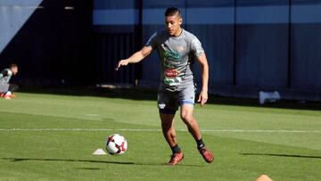 Duarte entrenando en M&aacute;laga con la selecci&oacute;n de Costa Rica. 