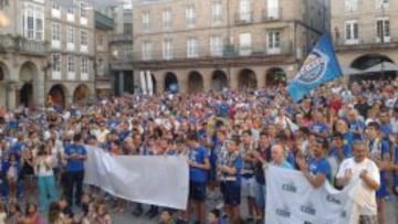 Manifestación en la Plaza Mayor de Ourense.