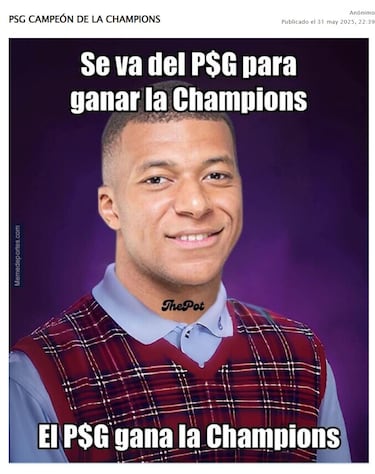 Mbappé, protagonista de los mejores memes de la final de la Champions