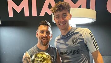 Leo Messi y Lawson Sunderland, compañeros de equipo en el Inter Miami.