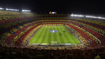 Camp Nou stadium during a Spanish La Liga soccer