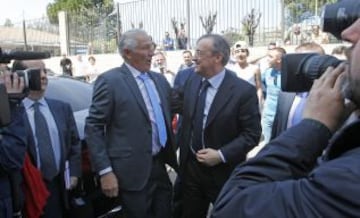 Florentino Pérez a su llegada.