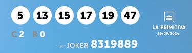 La Primitiva: comprobar los resultados del sorteo de hoy, jueves 26 de septiembre