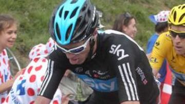<b>EL DÚO SKY. </b>Chris Froome precede al líder, Brad Wiggins.