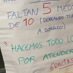 El cartel de la desesperación de un centro de salud en Aranjuez