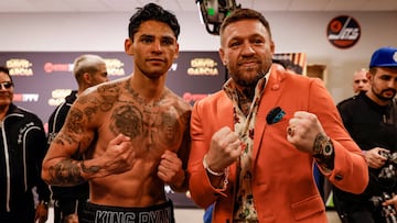 Ryan García y Conor McGregor tras el combate del boxeador con Gervonta Davis.