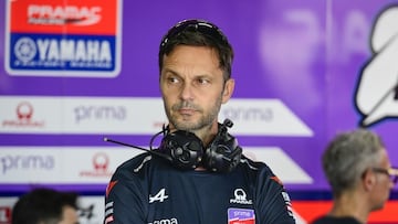 Borsoi en el box del Pramac Yamaha.