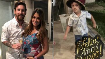 Messi despide el a&ntilde;o en familia y con &#039;show&#039; de su hijo Thiago. Foto: Instagram