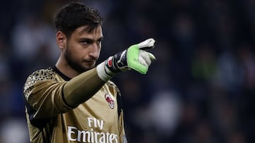 Gianluigi Donnarumma durante el partido contra la Juventus.