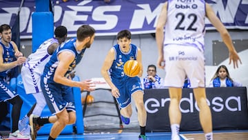 Joaquín Taboada, durante su debut con el San Pablo Burgos ante el Surne Bilbao Basket en la Liga Endesa.