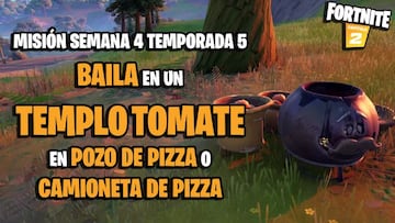 D&oacute;nde est&aacute;n los Templos Tomate cerca de Pozo de Pizza y Camioneta de Pizza en Fortnite Temporada 5