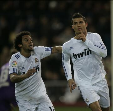 20 de enero de 2011. Partido de vuelta de los cuartos de final de la Copa del Rey entre el Atlético de Madrid y el Real Madrid en el Vicente Calderón (0-1). Cristiano Ronaldo marcó el 0-1. 