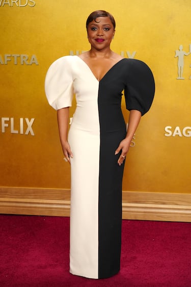 Quinta Brunson posa en la alfombra roja de los 'The Actor Awards' celebrados en el Shrine Auditorium and Expo Hall de Los Ángeles. 







 
 





 
 