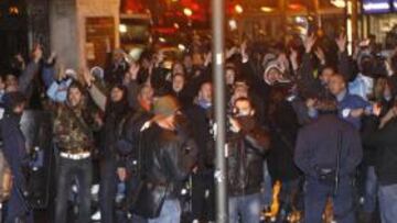 <b>LIGA DE CAMPEONES </b>Aficionados del Olympique de Marsella.