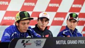 Rossi, Márquez y Lorenzo.