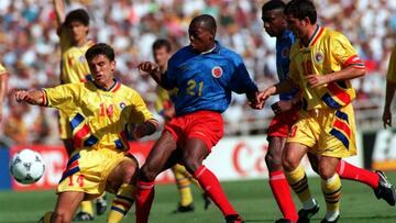 Faustino Asprilla en el partido contra Rumania en USA 94