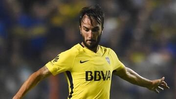 Sebasti&aacute;n P&eacute;rez durante un partido con Boca Juniors.